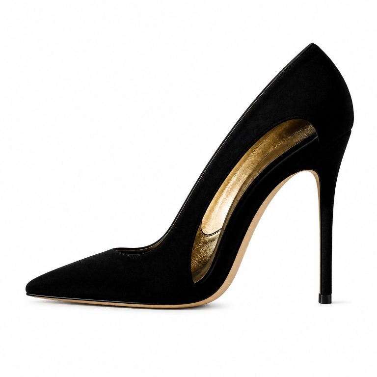 The Velvet Arch — Sculptural Black Velvet Pointed Pump