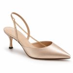 The Gilded Slingback — Champagne Silk Satin Kitten-Heel Slingback