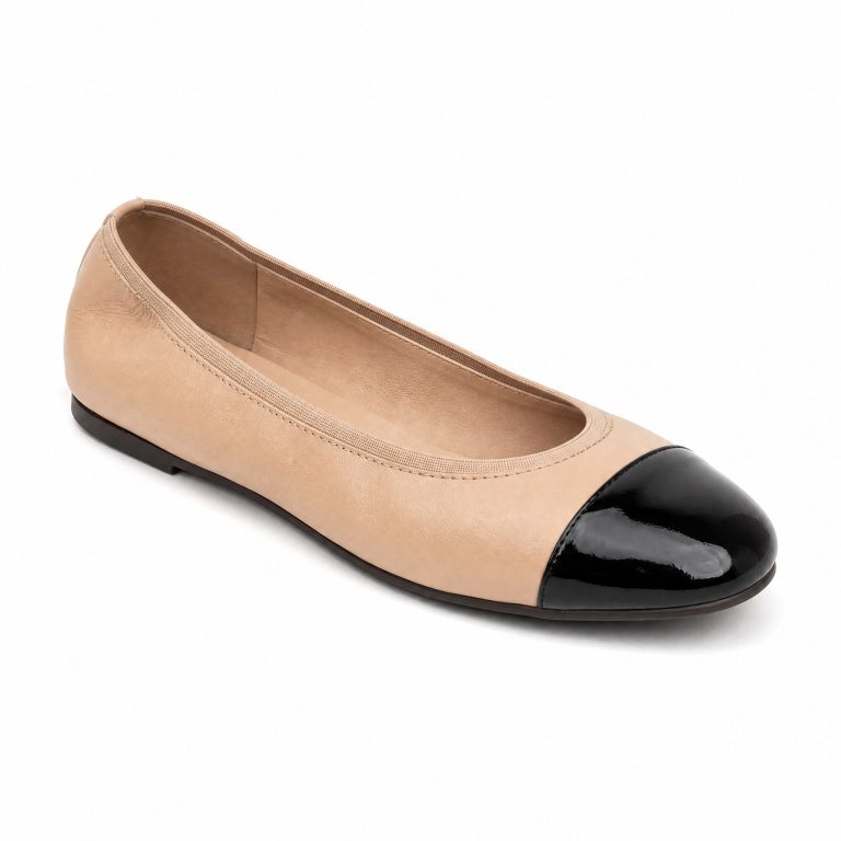 The Cap-Toe Ballet — Nude & Black Patent Two-Tone Ballet Flats