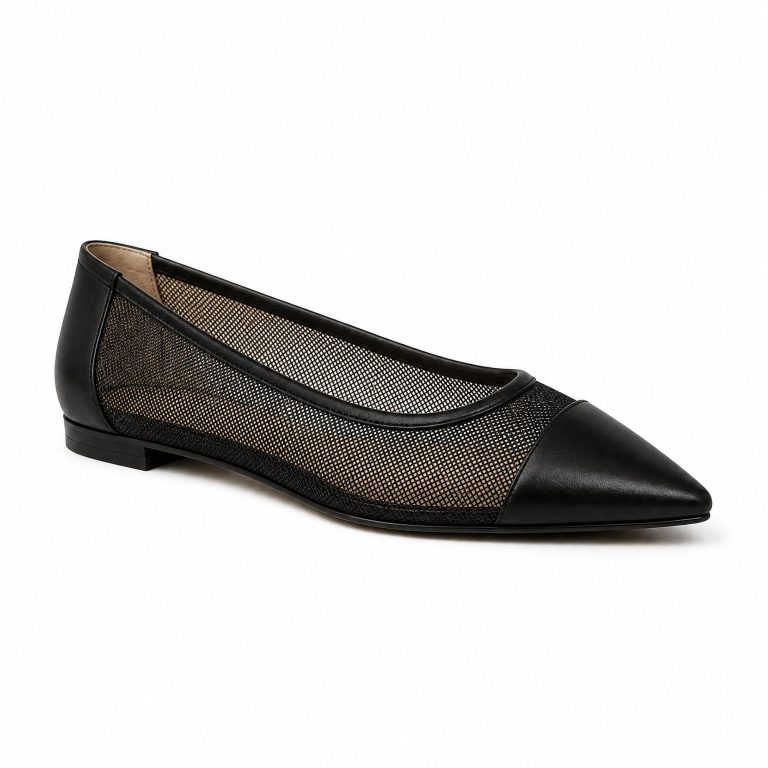 The Mesh Pointed Flat — Black Italian Mesh Pointed Flats