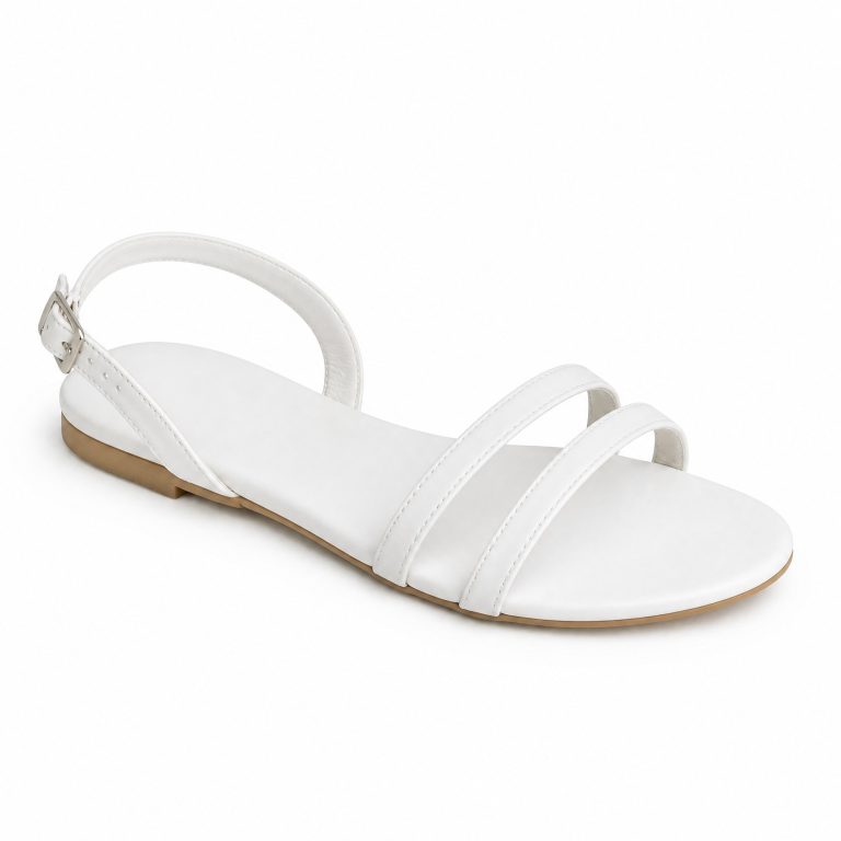 The Minimalist Two-Strap — White Italian Leather Two-Strap Sandals